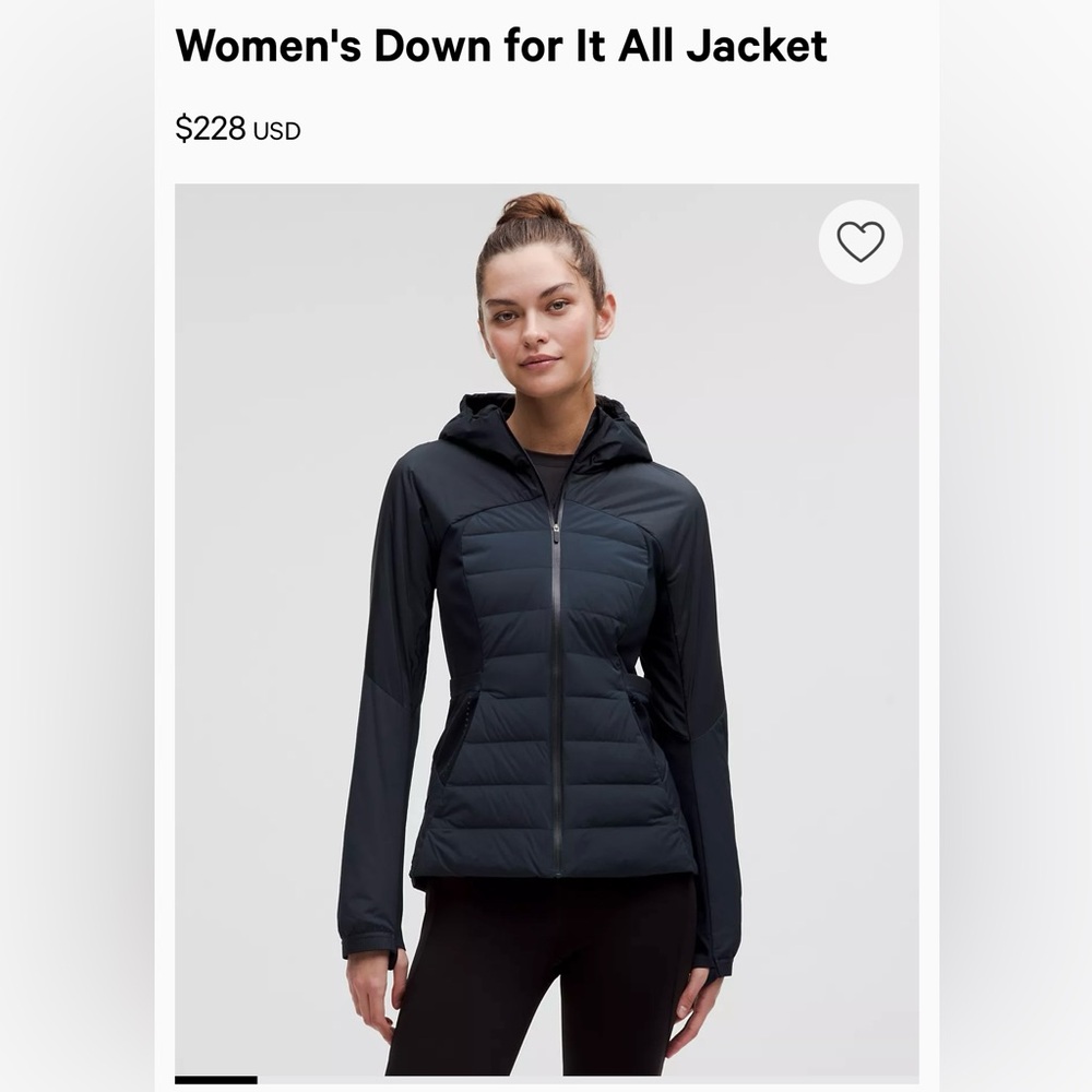 lululemon athletica Women's Black Down For It All Jacket
